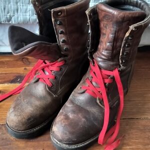 Red Wing Shoes Brown Boots with Red Laces